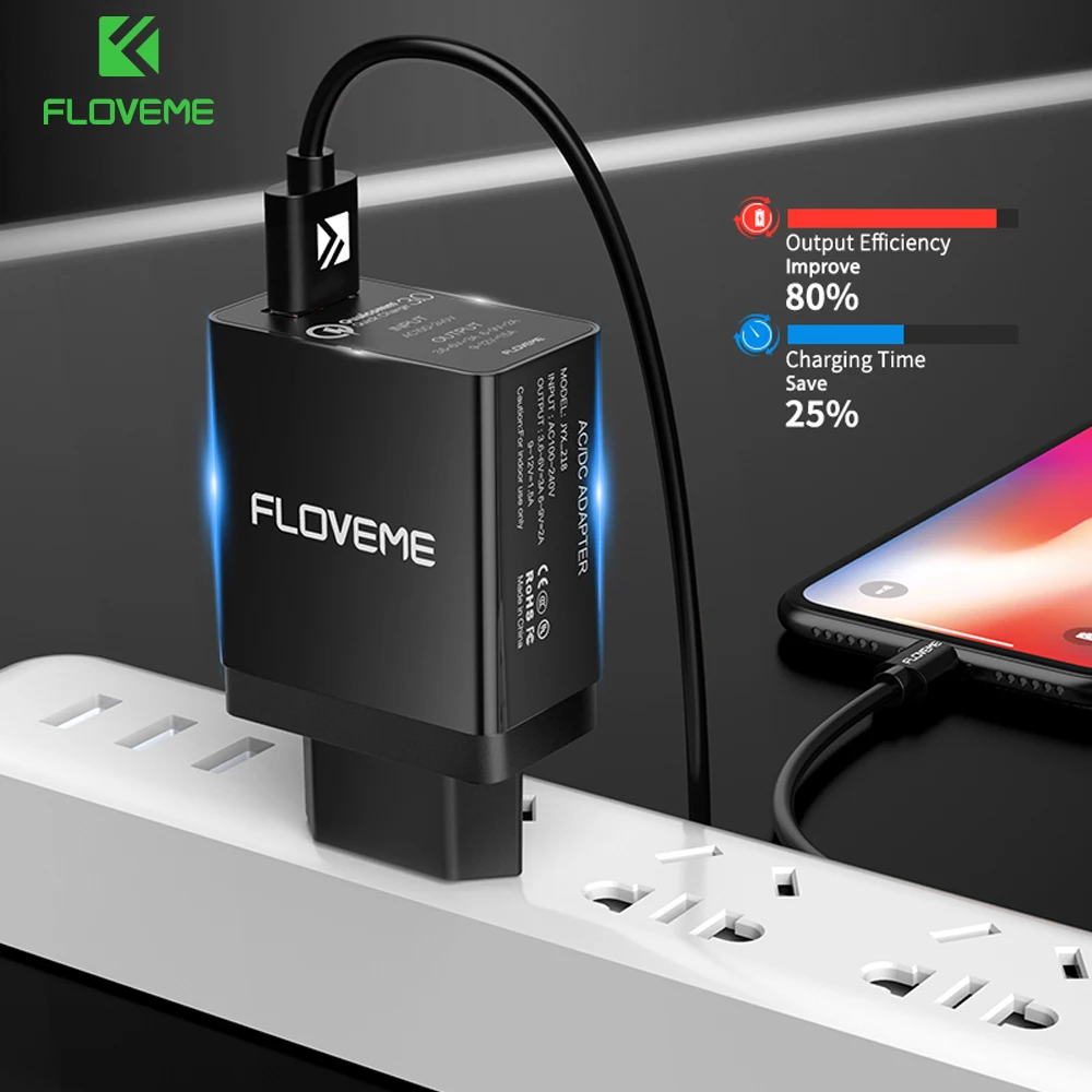 FLOVEME 18 واط سريعة تهمة 3.0 USB شاحن الهاتف المحمول شاحن ل فون سامسونج S9 S8 Xiaomi هواوي سريع شاحن السفر محول FLOVEME 18 واط سريعة تهمة 3.0 USB شاحن الهاتف المحمول شاحن ل فون سامسونج S9 S8 Xiaomi هواوي سريع شاحن السفر محول
