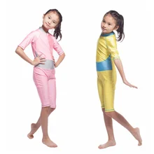 New Child Kids Girls Muslim Arab Swimsuit Modest Swimwear Islamic Full Covered Beachwear Bathing Suit Women
