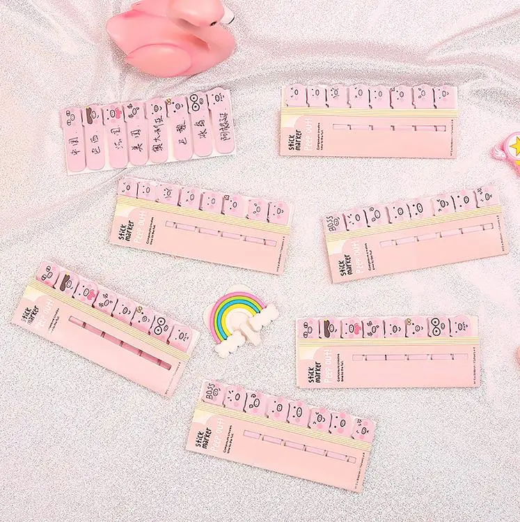 Piggy блокнот для заметок симпатичные канцелярские принадлежности Kawaii Наклейки розовый поросенок Липкие заметки корейский творческий планировщик наклейки офисные школьные принадлежности