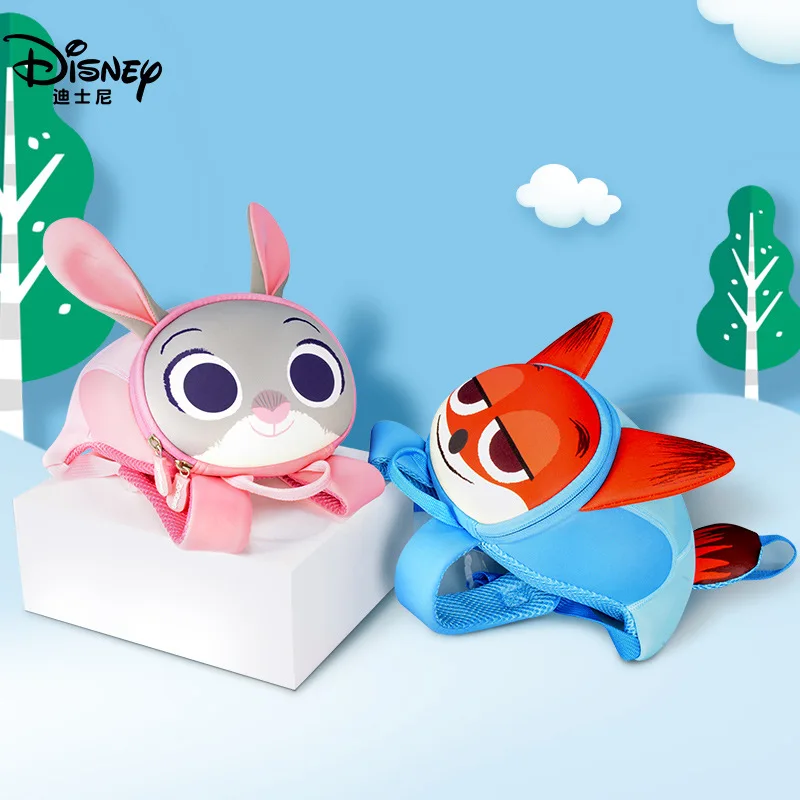 Disney Cartoon Bag Toddler Backpack With Anti-lost Wrist Link Kids Walking Strap Leashes Schoolbag As a Birthday Gift |