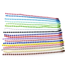 Corrente de bola colorida 1 pacote, lotes coloridos em massa de 2.4mm, corrente de bola com conector para acessórios diy corrente com corrente,
