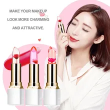 Натуральный с функцией изменения цвета в зависимости от температуры водостойкая помада прозрачный желе сушеные цветы губная помада