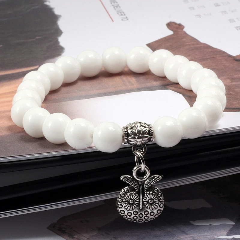 Boho Винтаж Бирюзовый Шарм браслет для мужчин Кулон Сова натуральный из