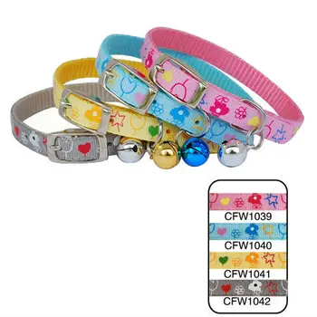 

50sets 600Pcs/Lot 4 Colors Lively Pet Dog & Cat Flowers Embroidered Collar Waistband Style 1.0cm