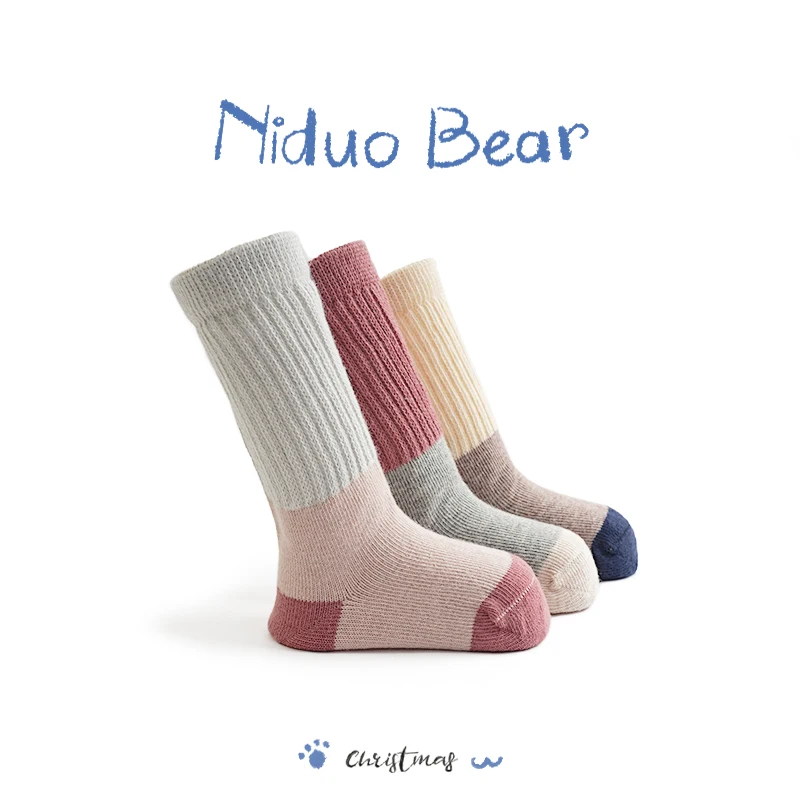 

Niduo Bear 2019 Cute Love Newborn Baby Socks Knee Soft Baby Girl Boys Socks Sokken Infant Toddler Stripe Anti Slip Socks neonato