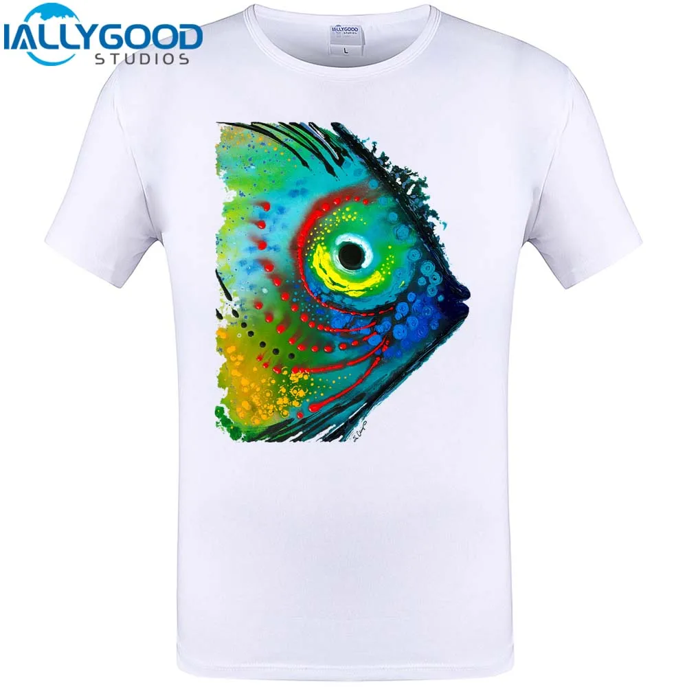 Cute Tropical Fish Print Mens T Shirt Fashion Summer Funny Tops Hip Hop