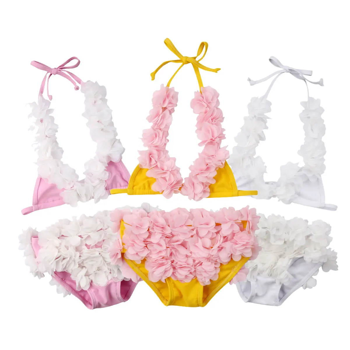 الصيف طفل طفل الطفل الفتيات ملابس السباحة زهرة البيكينيات مجموعة لطيف ملابس سباحة للفتيات بحر ثوب السباحة