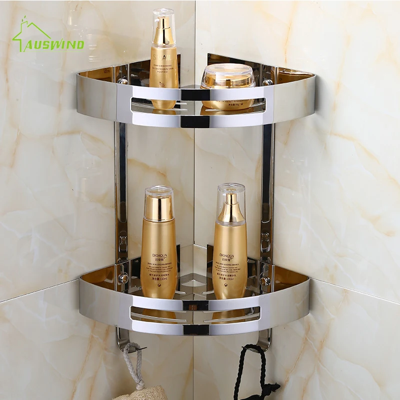 Настенная треугольная полка для ванной комнаты из нержавеющей стали|toilet corner
