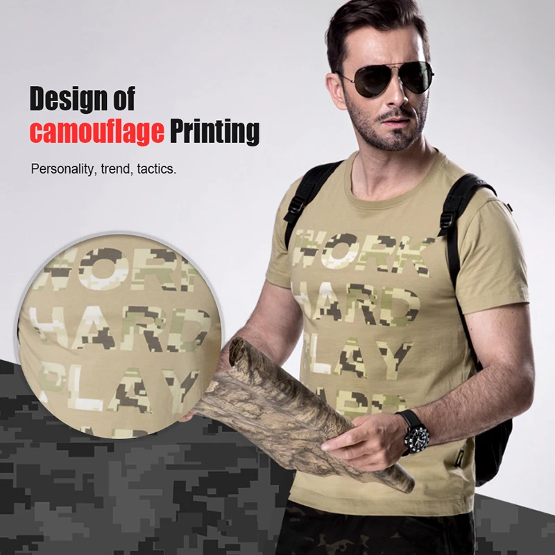 FREE SOLDIER outdoor camping tactical military men's t shirt quick dry short breathable and wear-resistant T-shirt