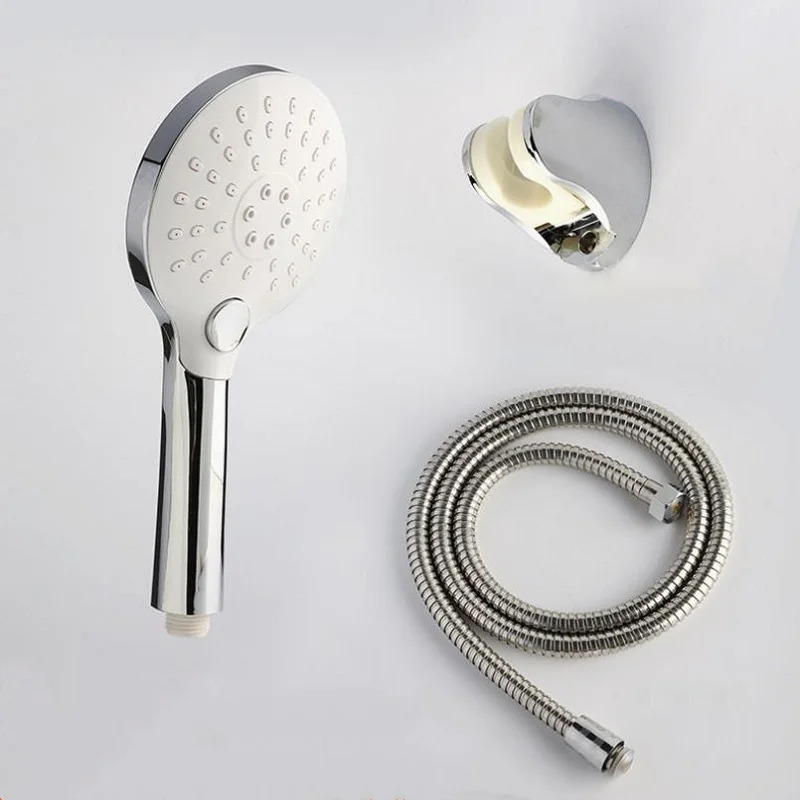 

Water Saving Press Button ABS Shower Head Set Pressurized Chrome Handheld Shower Head Bathroom anti-clogging
