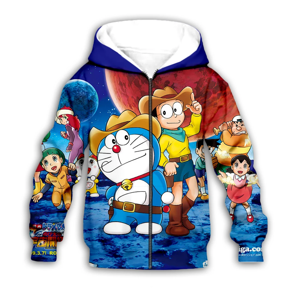 Толстовка с капюшоном kawaii Doraemon Nobita Nobi 3D galaxy японским рисунком для маленьких