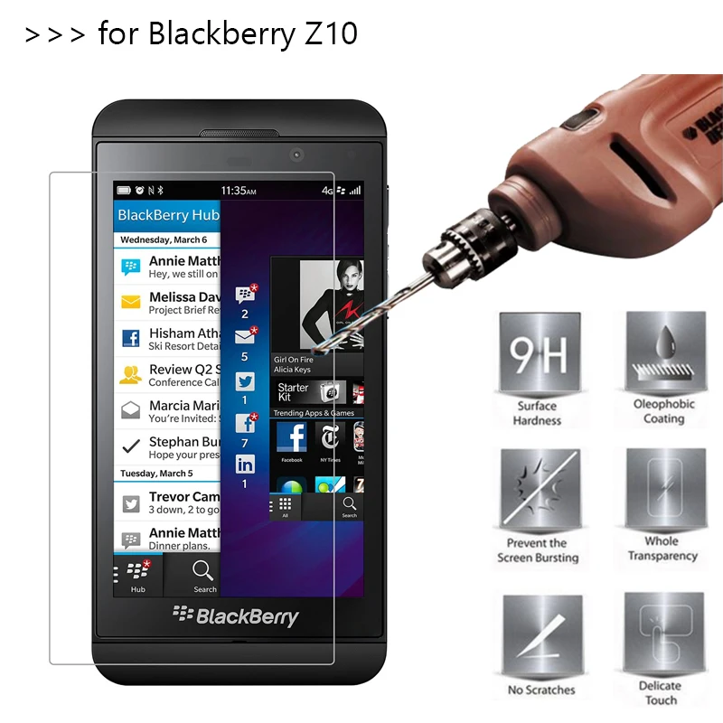 10 Pcs/Lot Premium Tempered Glass Screen Protector For blackberry Z10 Free Tracking | Мобильные телефоны и аксессуары
