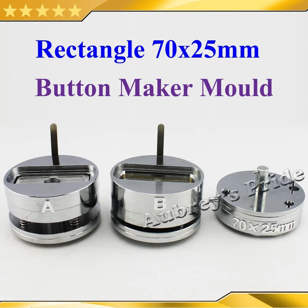 Rectangule 70x25mm Interchangeable Die Mould for New Pro Badge Machine Button Maker both Fit N3&N4 Button Machine