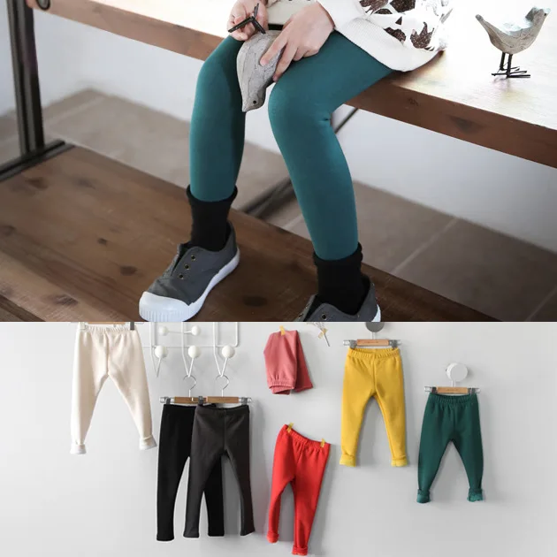 

Girls Velvet Leggings 2018 Autumn Winter Children Pants For Kids Thick Warm Elastic Waist Cotton Leggings Girl Pants Trousers 12