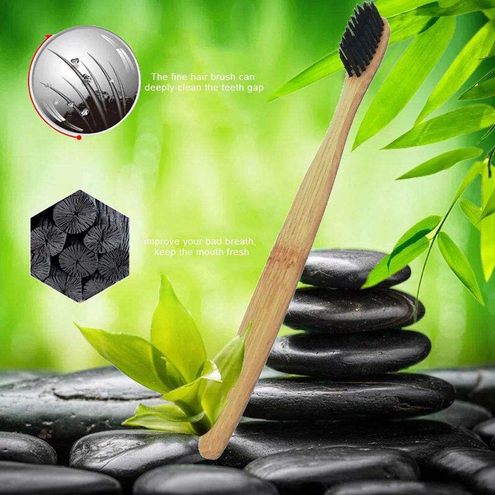 

Natural tongue scraper Environmental Protection Dentistry Tools Teeth Whitening Bamboo Handle Soft Toothbrush