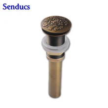 wintersweet античный Слив для раковины с твердой латунной раковиной для ванной и бамбуковой латунной раковины