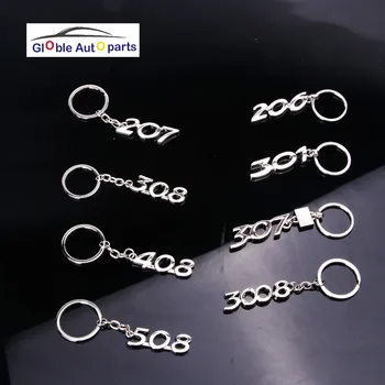 

Key Ring Car Logo For Peugeot 206 207 301 307 308 408 3008 508 Keyring Car Styling Alloy Key Ring Keychain Keyrings