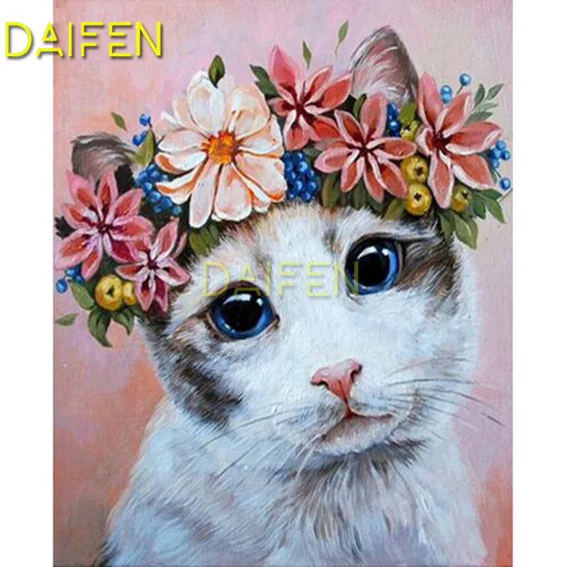 Котик с цветами картинки нарисованные