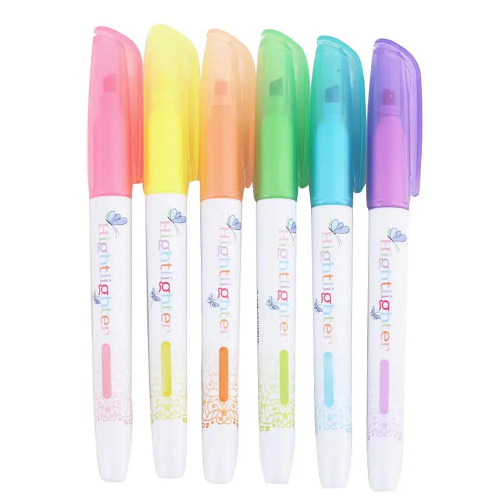 

Six Colors Highlighter Marker Pen Gel Bible Highlighter Colored Markers Study Kit School Supplies