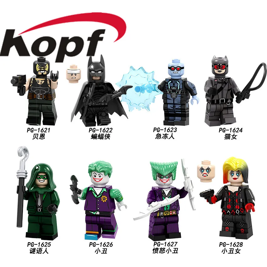 

Single Sale Building Blocks Super Heroes Bricks Bane Catman Batman Riddle Clown Girl Joker Figures For Children Doll Toys PG8186