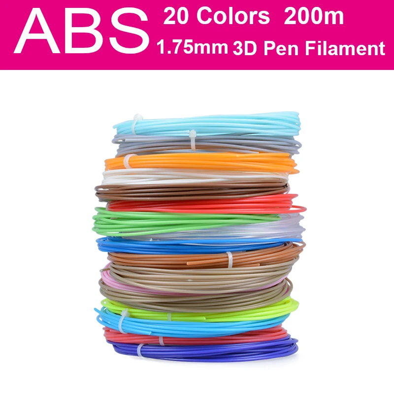 

3d printer filament ABS 200 Meters 20 Colors For 3D Printing Pen Threads Plastic Printer Consumables DIY Gifts