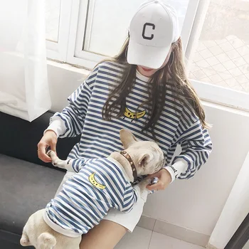 

Strip Family Clothes For Dog Small Big Large Dog Clothes Coat Jacket Dog Hoodie Shirt Women Shirt Hoodie Dog Pajamas Clothing