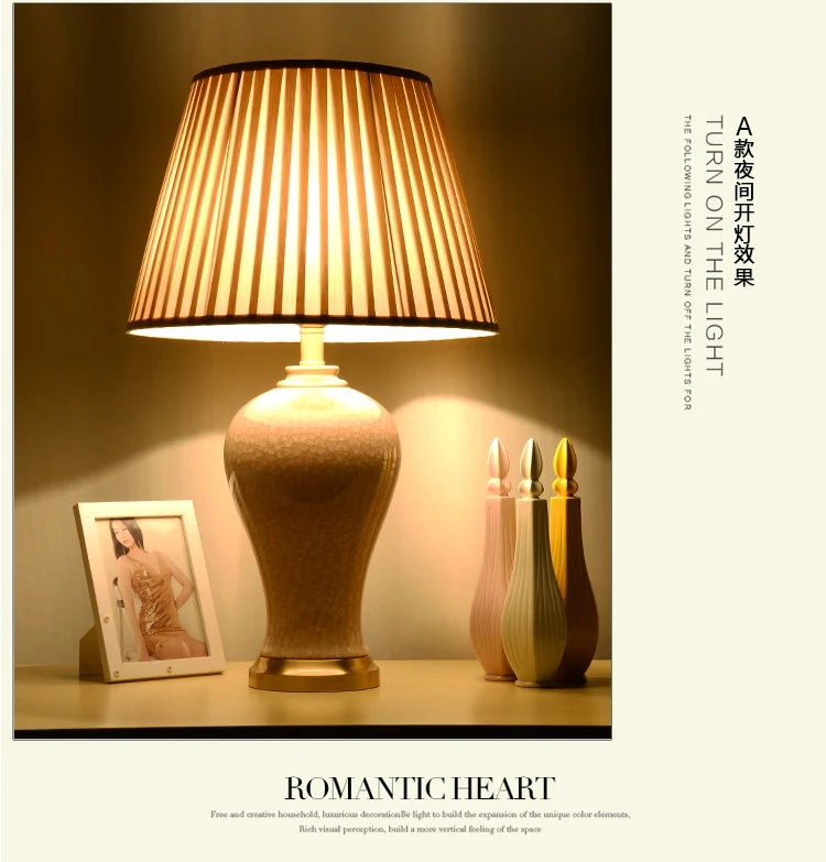 China Antique Living Room Study Retro Vintage Table Lamp Porcelain Ceramic Table Lamp wedding decoration pink table lamp (5)