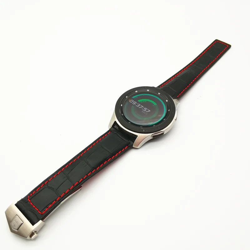 AKGLEADER новейший ремешок из натуральной кожи для samsung Galaxy Watch 46 мм 42 мм gear S3 Classic Frontier Huami Amazfit 22 мм