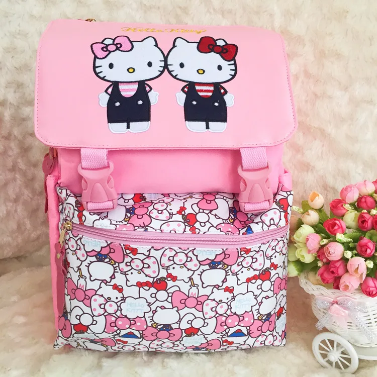 

IVYYE KT Cat Stella Lou Fashion PU Backpacks Rucksacks Cartoon Backpack Casual Child Schoolbags Kid Knapsack Unisex New