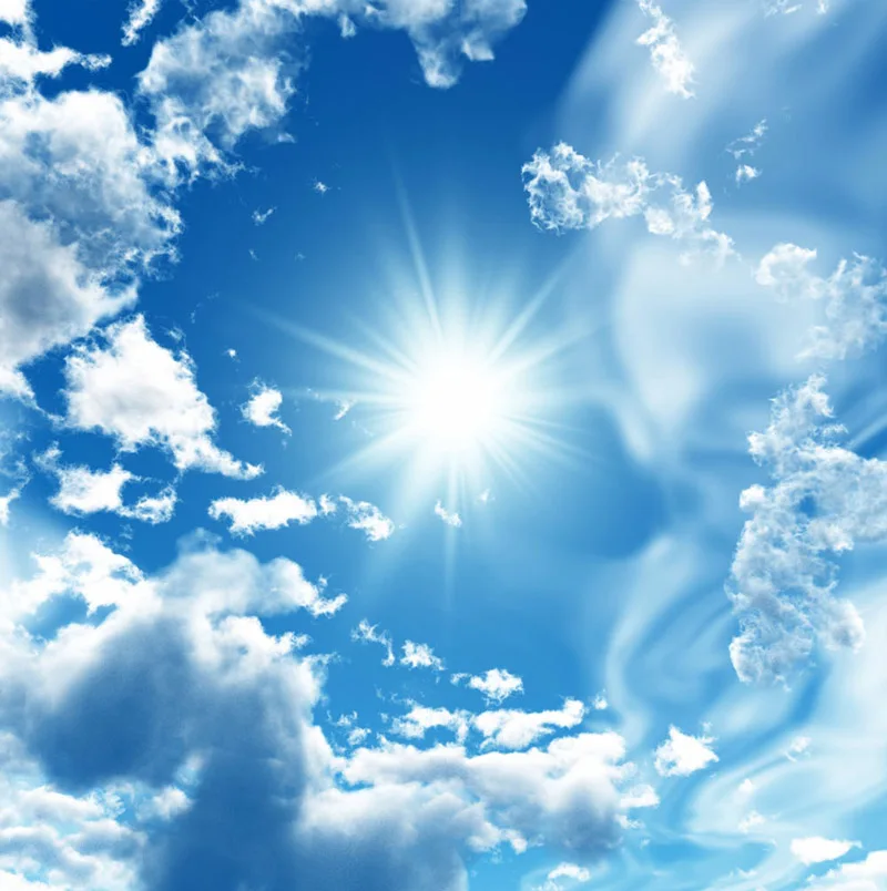 Cielo azul y nubes Blancas Foto wallpaper Moderno Personalizado 3D