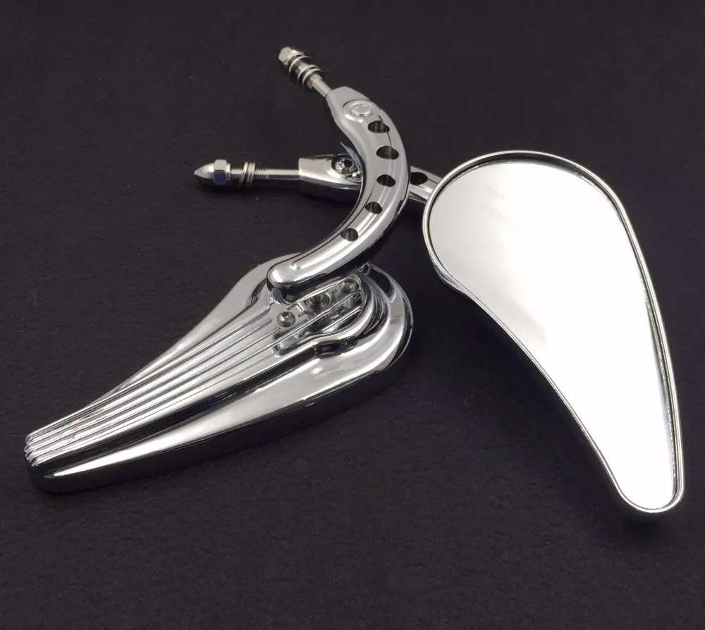 Afetermarket free shipping motorcycle mirror Motorcycle Chrome Raindrop Side Mirrors For 1984 and up Harley Davidson Touring Str