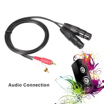 

Dual Female XLR to RCA Cable, Heavy Duty 2 XLR Female to 2 RCA Male Patch Cable HiFi Stereo Audio Connection Microphone Cable Wi