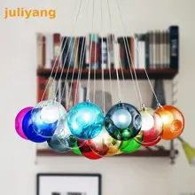 Креативная красочная стеклянная люстра, сделай сам, цвет 110 В 220 В, витражное стекло, освещение для магазина, бара, зала g4