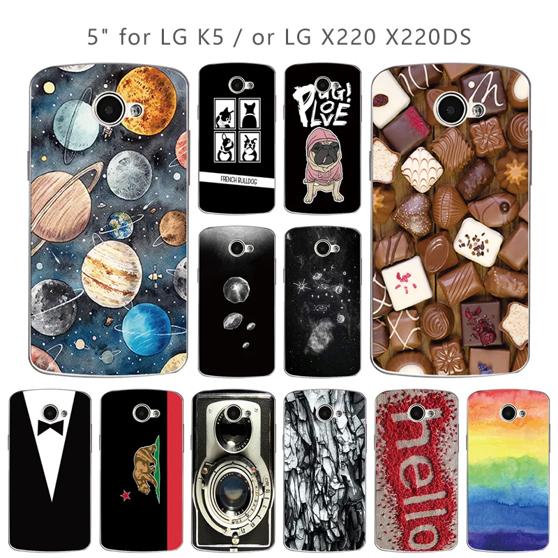 Чехол для LG K5 мягкий ТПУ чехол LTE X220DS x220 K 5 цветная задняя крышка Цветочный стиль k5