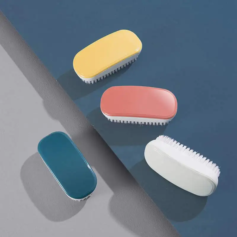 

1pc Candy Color Durable Plastic Brush Laundry Brush Shell Clothes Shoes Floor Scrub Brush Soft Hair Bathroom Brush Cleaning Tool