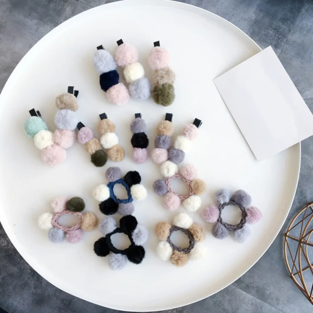 Girls Hair Accessories with Small Lovely Soft Faux Fur Ball Pompom Hair Tie Elastic Colorful Hairball Girls Bands Rings Hair Girls Hair Accessories with Small Lovely Soft Faux Fur Ball Pompom Hair Tie Elastic Colorful Hairball Girls Bands Rings Hair