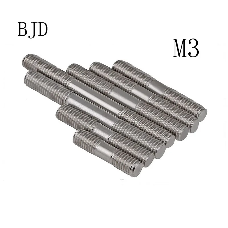 10pcs/lot GB901 M3*16/20/25/30/35/40/45/200 stainless steel stud bolt