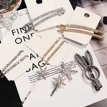 Блестящие хрустальные стразы шпильки для волос заколка для волос в форме снежинок кролик заколки-бабочки для волос Прическа Дизайн для укладки волос аксессуары для парикмахерских инструментов