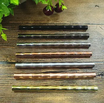 

200pcs/lot creative bamboo brass pen metal pen ballpoint pen copper pen gift for school office