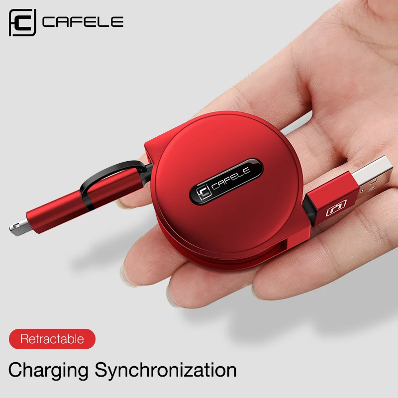  Cafele 2 in 1 Micro USB Kabel für iPhone Mini USB Kabel Versenkbare Tragbare Ladekabel für iPhone 8