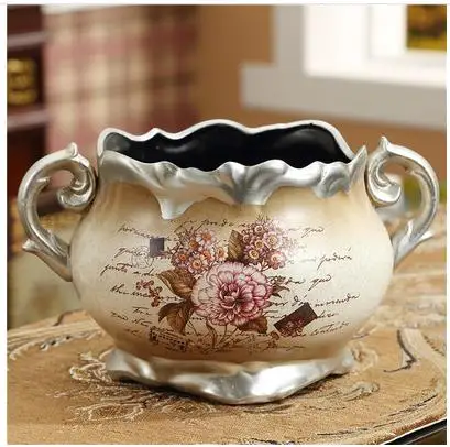Креативная керамическая ваза, винтажный узор, украшение стола для дома - Цвет: D