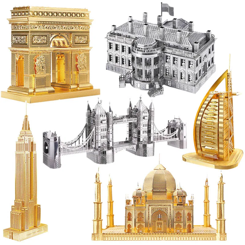 

Piececool DIY 3D Metal Puzzle Toy World Famous Buildings Assembly Model Building Kits Educational Toys For Children Eiffel Tower
