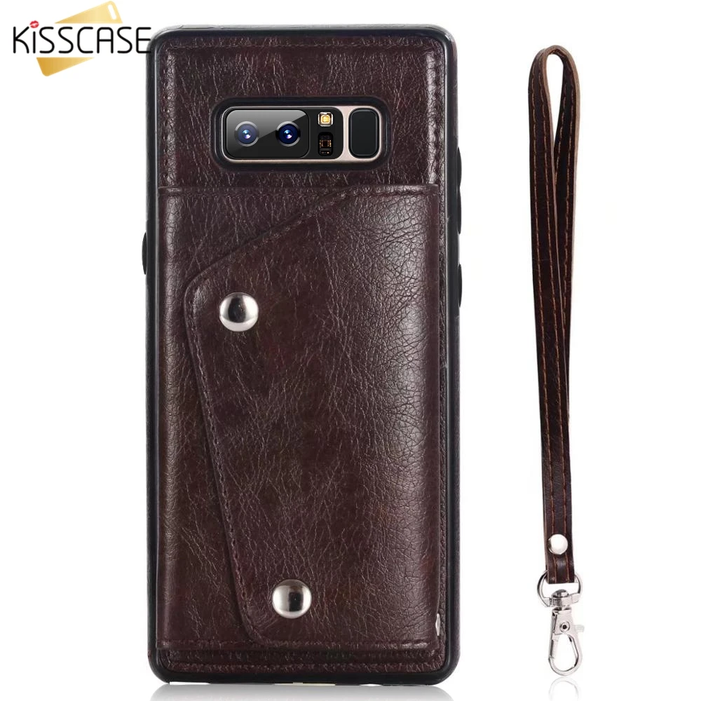 

KISSCASE Retro PU Leather Case For Samsung Galaxy S9 S8 S7 edge Note 9 8 Card Holder Wallet Leather Phone Case For Note 9 S9 S8