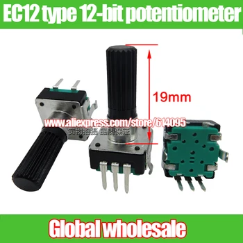 

8pcs EC12 type 12-bit potentiometer with switch for ceramic hob stereo amplifier digital pulse rotary 360 degrees encoder