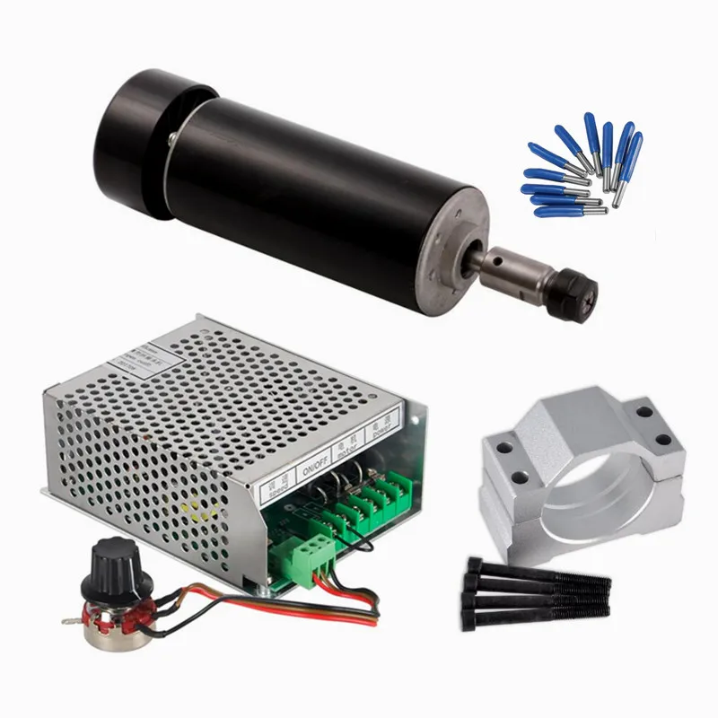 CNC Spindle 500W Air Cooled Mach3 font b Power b font Supply Governor 52MM Clamp ER11