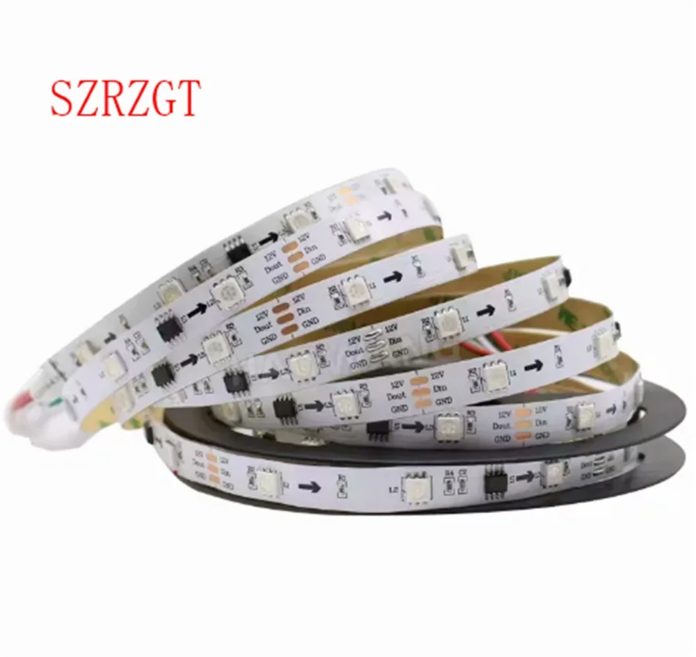 DC12V WS2811 5050 SMD RGB светодиодные ленты адресуемый 30/60 светодиодов/m Led Пиксели внешний 1 ic control 3 светодиода 5 м/рулон водонепроницаемый IP67/IP30