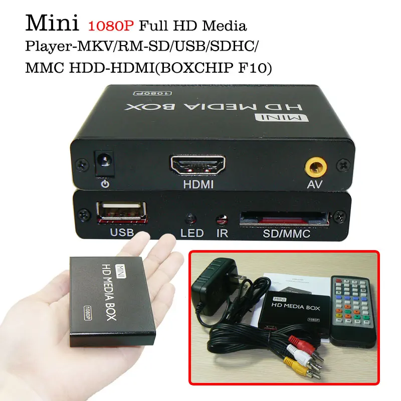 Voxlink multi media player Мини Full HD 1080 P HDD медиаплеера ТВ коробка Поддержка HDMI MKV RM SD USB SDHC MMC