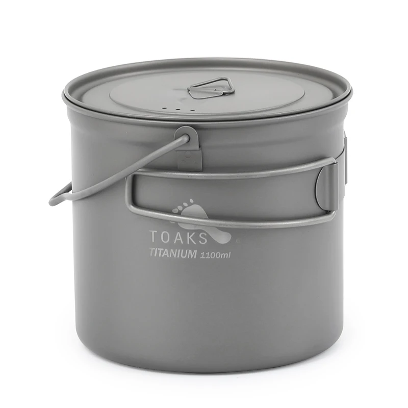 

TOAKS Ultralight Titanium Pot Outdoor Camping Haing Pot 1100ml POT-1100-BH