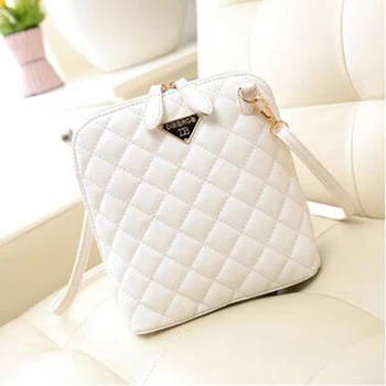 

100pcs/lot Women Messenger Bags/Crossbody Bag Women Fashion Small Shell Leather Plaid Handbag/