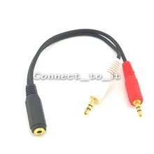 5 pcs lot 3 5mm Female to 2 Male connector adapter Y Splitter Audio Earphone Headphone Extension Cable